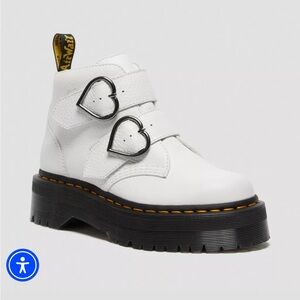 Dr. Martens White Combat Boots with Black Soles